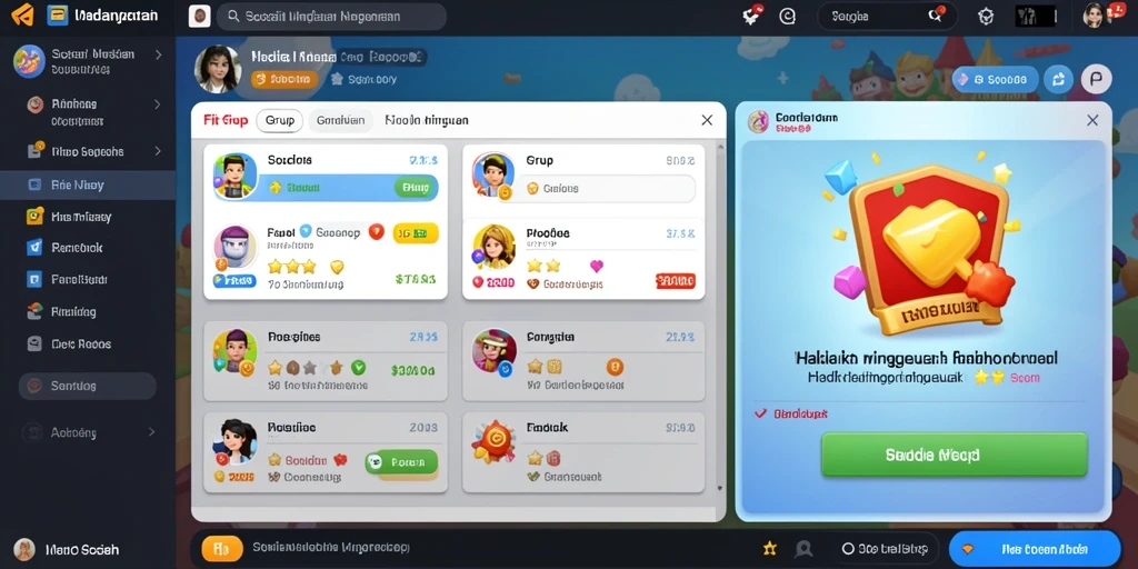 Skrin memperlihatkan fitur kompetisi online yang seru.