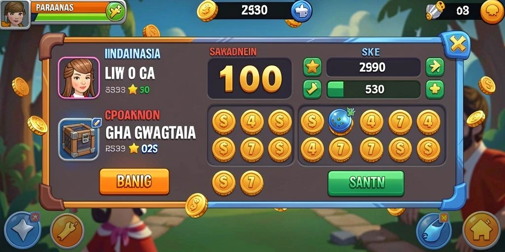 Lingkungan permainan yang indah dan berwarna.